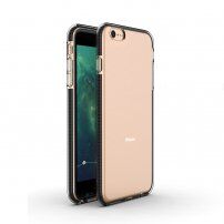 Prozorni ovitek z barvnim okvirjem iz mehke plastike za iPhone 6 Plus / 6S Plus - črna