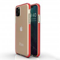 Prozorni ovitek z barvnim okvirjem iz mehke plastike za iPhone 11 Pro - rdeče