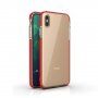 Prozorni ovitek z barvnim okvirjem iz mehke plastike za iPhone XS Max - rdeče