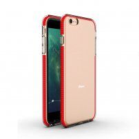 Prozorni ovitek z barvnim okvirjem iz mehke plastike za iPhone 6 Plus / 6S Plus - rdeče