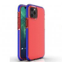 Prozorni ovitek z barvnim okvirjem iz mehke plastike za iPhone 12 mini - modro