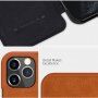 Nillkin Qin ovitek z etuijem za kartice iz PU usnja za iPhone 12 / 12 Pro - črna