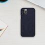 Nillkin Qin ovitek z etuijem za kartice iz PU usnja za iPhone 12 / 12 Pro - temno modra
