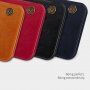 Nillkin Qin ovitek z etuijem za kartice iz PU usnja za iPhone 12 / 12 Pro - temno modra