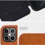 Nillkin Qin ovitek z etuijem za kartice iz PU usnja za iPhone 12 Pro Max - rdeče