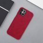 Nillkin Qin ovitek z etuijem za kartice iz PU usnja za iPhone 12 Pro Max - rdeče