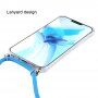 Prozoren ovitek z vrvico za iPhone 12 Pro Max - črna