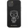 Karl Lagerfeld Embossed ovitek iz PU usnja za iPhone 12 Pro Max - črna