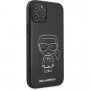 Karl Lagerfeld Embossed ovitek iz PU usnja za iPhone 12 Pro Max - črna