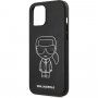 Karl Lagerfeld Embossed ovitek iz PU usnja za iPhone 12 Pro Max - črna