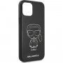 Karl Lagerfeld Embossed ovitek iz PU usnja za iPhone 12 Pro Max - črna