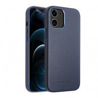Usnjeni ovitek Qialino za iPhone 12 / 12 Pro - modro