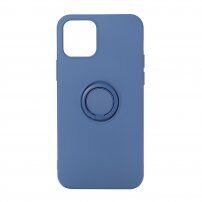 Silikonski ovitek z okroglim držalom za prst za iPhone 12 mini - modra