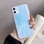 Ovitek iz mehke plastike z vzorcem ustnika za iPhone 11 - modro
