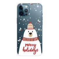 Prozorna mehka plastična prevleka za iPhone 11 Pro - polarni medved s kapo
