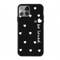 Mehki ovitek s srčki za iPhone 12 / 12 Pro - črna
