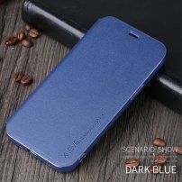 X-Level usnjen flip etui s stojalom za iPhone 12 Pro Max - modro