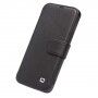 Qialino usnjen flip etui za iPhone 12 / 12 Pro - črna
