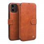 Qialino usnjen flip etui za iPhone 12 / 12 Pro - rjava