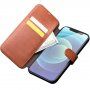 Qialino usnjen flip etui za iPhone 12 / 12 Pro - rjava