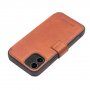 Qialino usnjen flip etui za iPhone 12 / 12 Pro - rjava