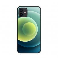 NXE mehki ovitek z motivom barvnih krogov za iPhone 12 / 12 Pro - zelena