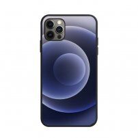 NXE mehki ovitek z motivom barvnih krogov za iPhone 12 Pro Max - temno modra