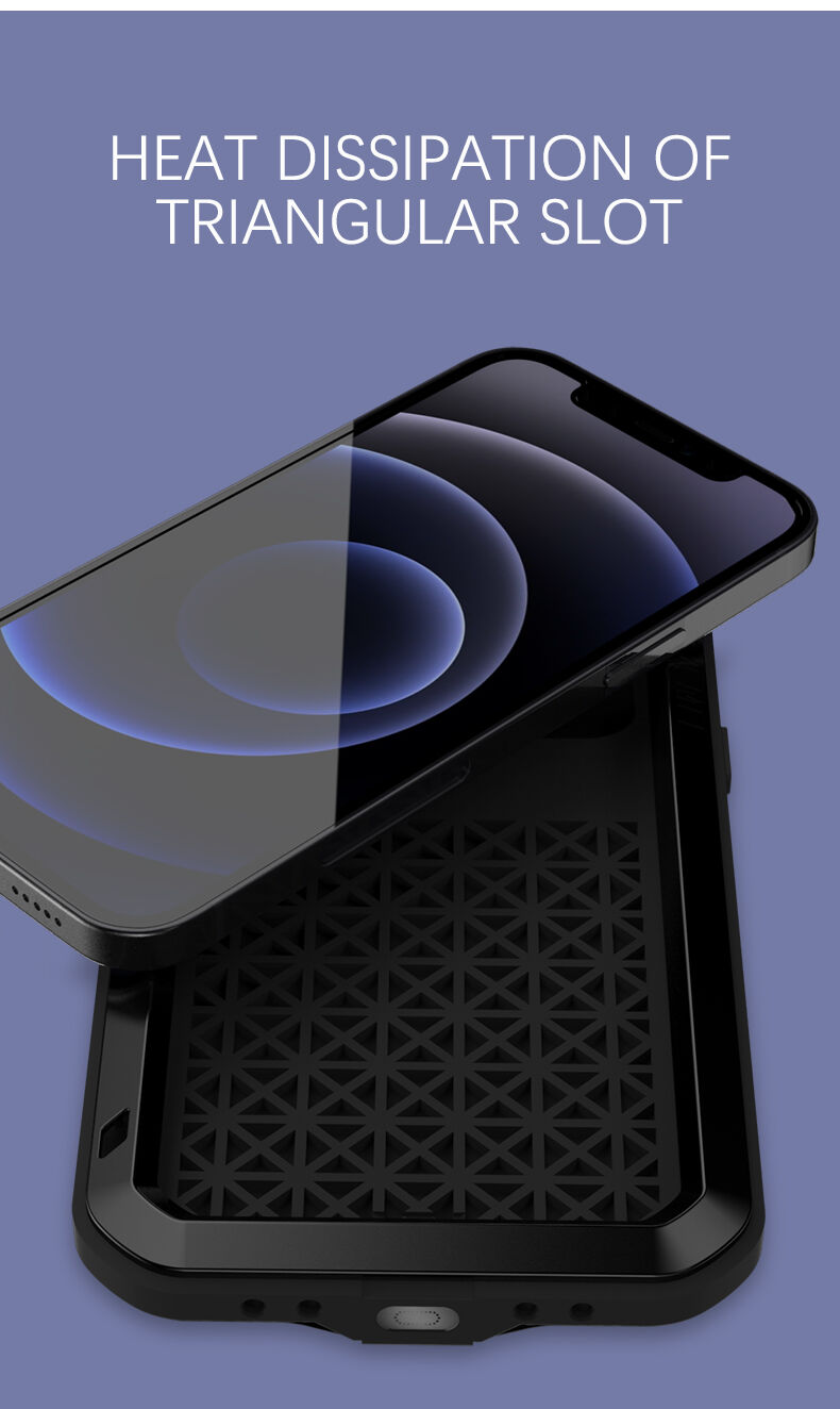 Love Mei super trpežen etui proti udarcem/vodi/prahu za iPhone 12 mini - črna
