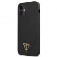 Guess Saffiano V Stitch ovitek za iPhone 12 mini - črna