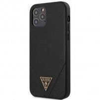 Guess Saffiano V Stitch ovitek za iPhone 12 Pro Max - črna