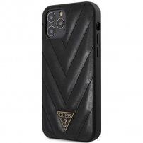 Guess V Quilted ovitek za iPhone 12 Pro Max - črna