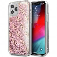 Guess 4G Liquid Glitter ovitek za iPhone 12 Pro Max - roza