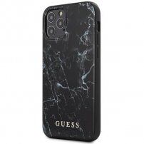 Guess Marble ovitek z marmornatim vzorcem za iPhone 12 / 12 Pro - črna