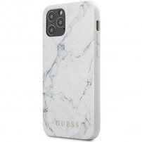Guess Marble ovitek z marmornatim vzorcem za iPhone 12 Pro Max - bela