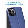X-Level usnjen flip etui s stojalom za iPhone 12 mini - črna