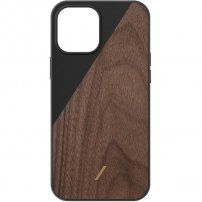 Native Union Clic Wooden leseni ovitek za iPhone 12 Pro Max - rjavo-črna