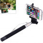 Teleskopska selfie palica / monopod z žičnim sprožilcem za iPhone - dolžina 101,4cm - črna