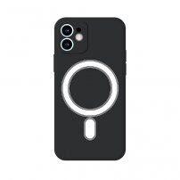 Silikonski ovitek s podporo Magsafe za polnjenje za iPhone 12 Pro - črna