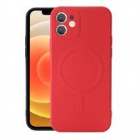 Silikonski ovitek z magnetnim obročem za iPhone 12 mini - rdeče