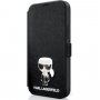 Karl Lagerfeld Saffiano Iconic ovitek z etuijem za kartice za iPhone 12 Pro Max - črna