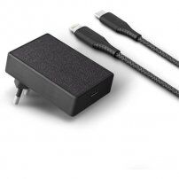 Uniq Votre Slim Kit 18W polnilnik z vhodom USB-C (PD) + lightning kabel za iPhone / iPad - črna