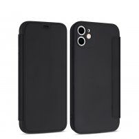 Flip silikonski etui z žepom za kartico za iPhone 11 Pro - črna