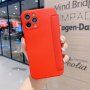 Ovitek z etuijem za kartice iz silikona in PU usnja za iPhone 12 mini - rdeče
