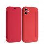 Flip silikonski etui z žepom za kartico za iPhone 11 Pro - rdeče