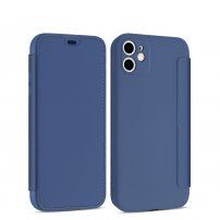 Flip silikonski etui z žepom za kartico za iPhone 11 - modro