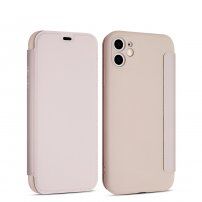 Flip silikonski etui z žepom za kartico za iPhone 11 - roza