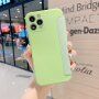 Ovitek z etuijem za kartice iz silikona in PU usnja za iPhone 12 Pro - zelena