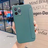 Ovitek z etuijem za kartice iz silikona in PU usnja za iPhone 12 mini - temno zelena
