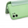 Flip silikonski etui z žepom za kartico za iPhone 11 - temno zelena