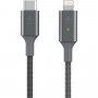 Belkin Boost Charge LED pleten kabel s priključkoma USB-C / Lightning - 1,2m - srebro